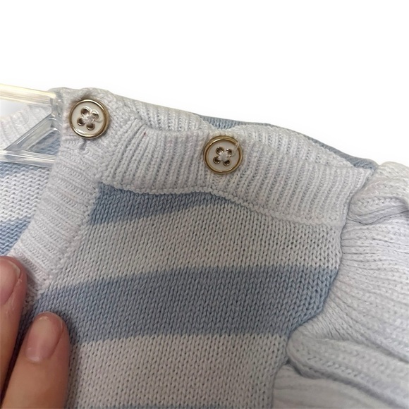 Janie and Jack Girls Striped Ruffle Lemon Sweater - Picture 4 of 9